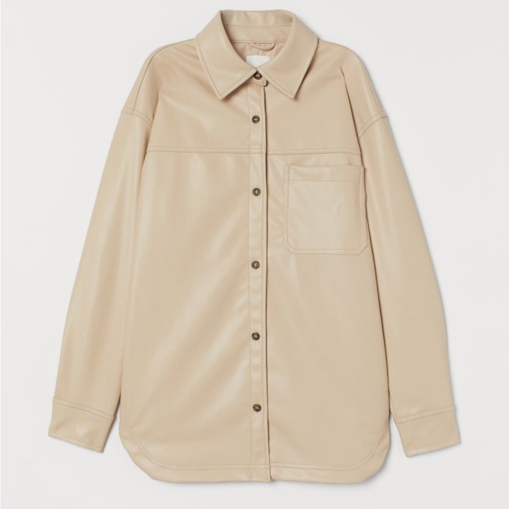 H&M Faux Leather Shirt Jacket